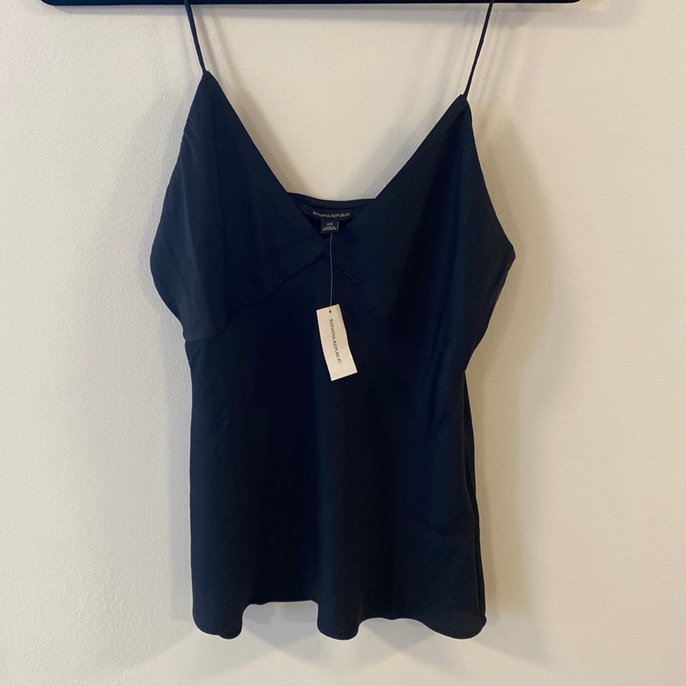 NWT - black silky triangle camisole - super flattering